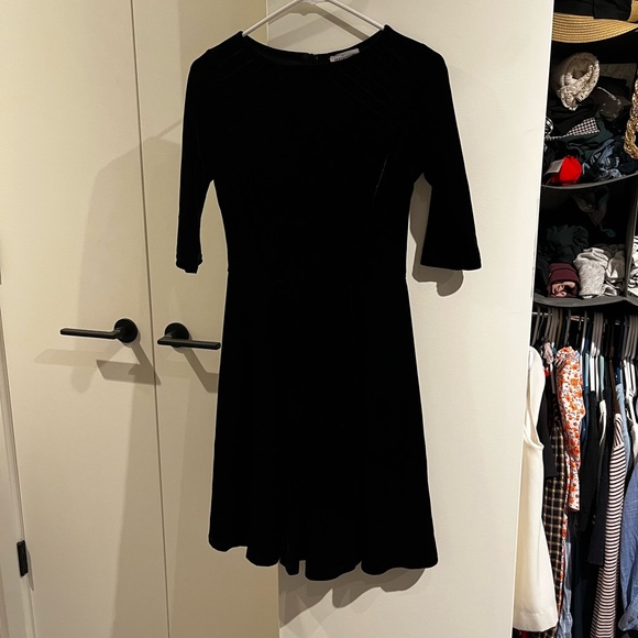 Black Velvet Unique Vintage Dress - Picture 6 of 6